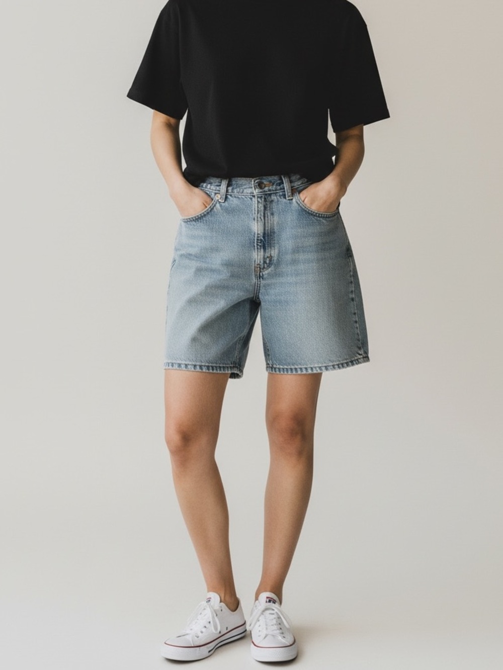 Levi's Vintage Light Blue High-Rise Denim Bermudas